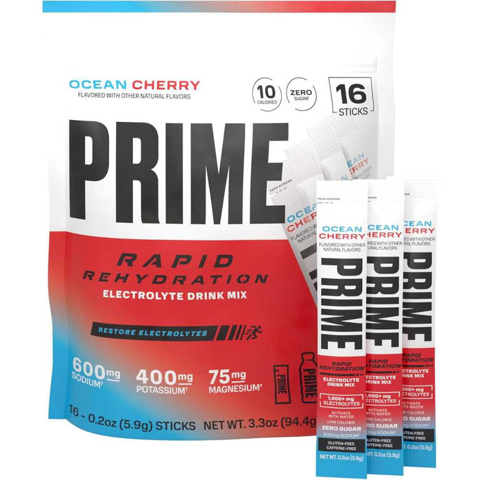Prime Rapid Rehydration Electrolyte Drink Mix To Provide Fast Hydration and Replenish Essential Electrolytes Lost Through Exercise, Sweating, or Daily Activities 16 Sticks Default Size