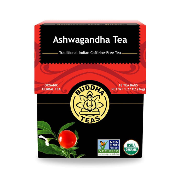 Buddha Teas - Organic Ashwagandha Root Tea, Herbal Tea, Provides Antioxidants and Minerals, 18 Tea Bags, 36 g