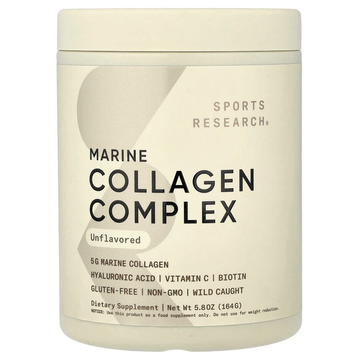 Sports Research Sr Marine Collagen Complex To Support Healthy Skin, Hair, Nails, and Joints 164g Unflavoured