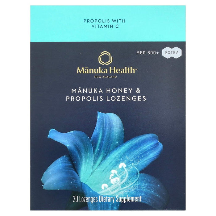 Manuka Health Manuka Honey & Propolis Lozenges MGO 600+ To Support Throat Comfort, Oral Health, and Immune Support 20 Lozenges Default Size
