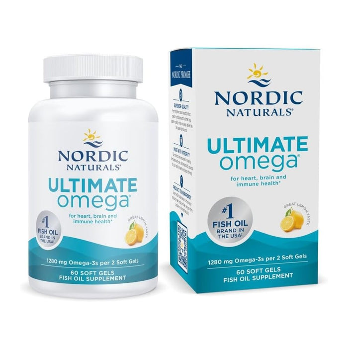 Nordic Naturals Ultimate Omega 1280mg To Support Heart, Brain, Eye, and Joint Health While Promoting Overall Wellness and Daily Nutritional Balance 60 Softgels