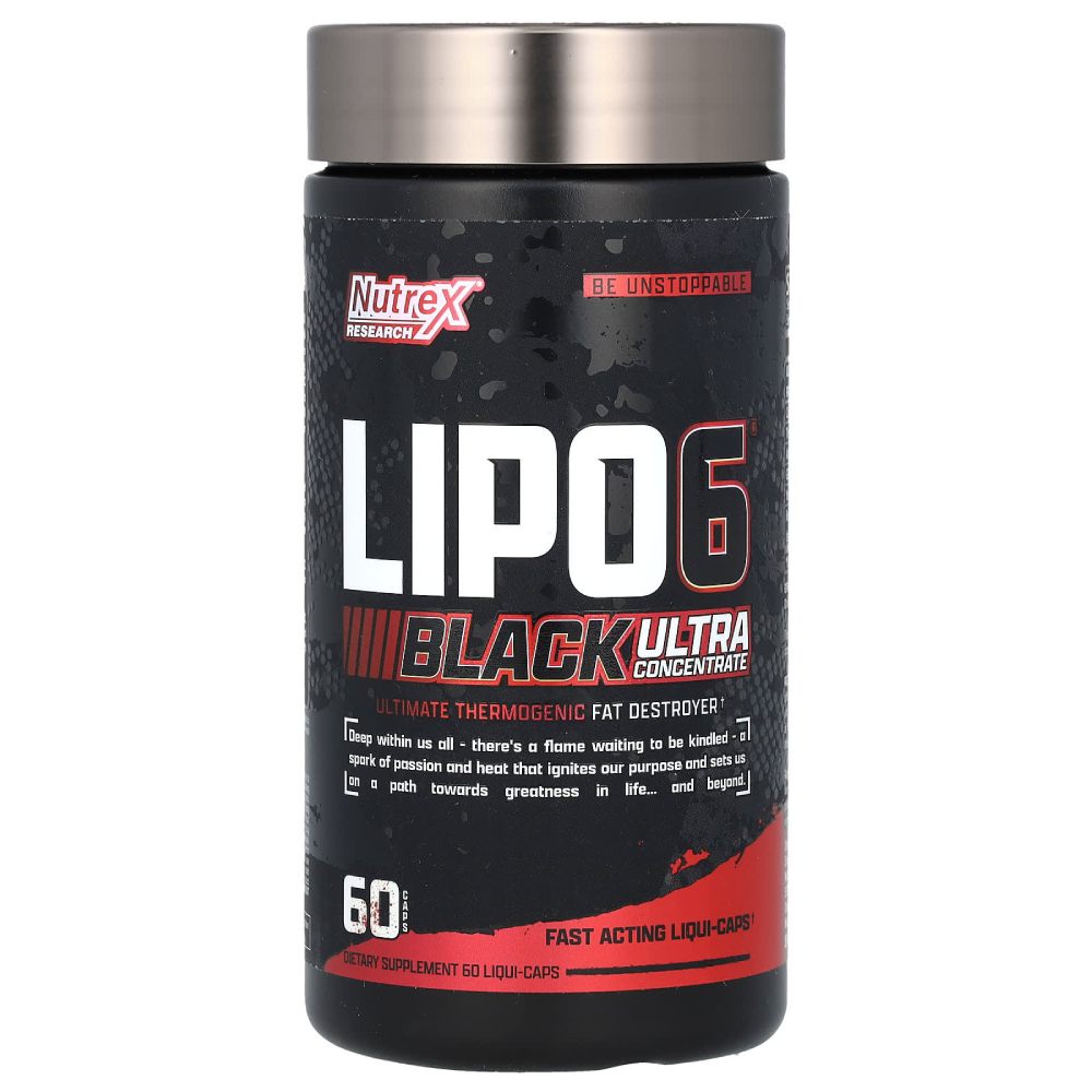 Nutrex Research Lipo-6 Black Ultra Concentrate Helps Support Energy Levels, Focus, and Metabolism 60 Caps