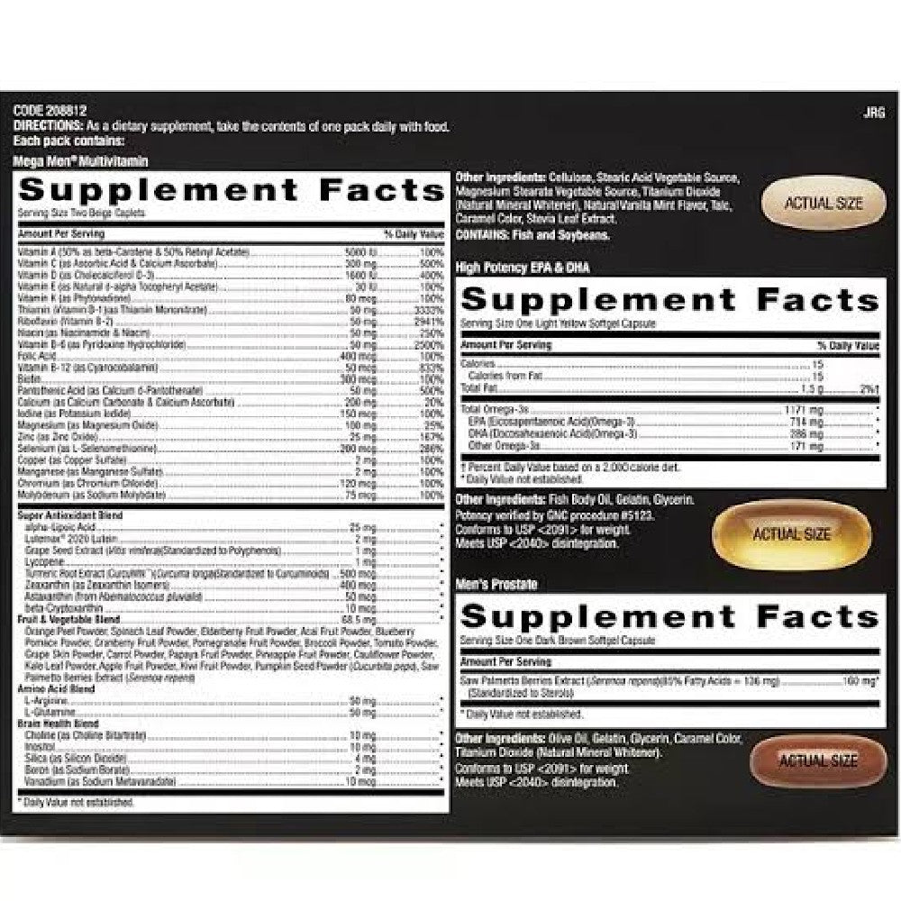 GNC Mega Men Performance & Vitality To Help Promote Energy, Vitality, Physical Performance, and Overall Wellness 30 Packs