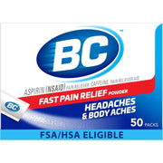 BC Aspirin Fast Pain Relief Powder 50 Packs