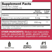 Qunol Mega CoQ10 Ubiquinol 100mg Active form of Coenzyme Q10 Supports Heart Health, Cellular Protection & Boosts Energy Levels 120 Softgels