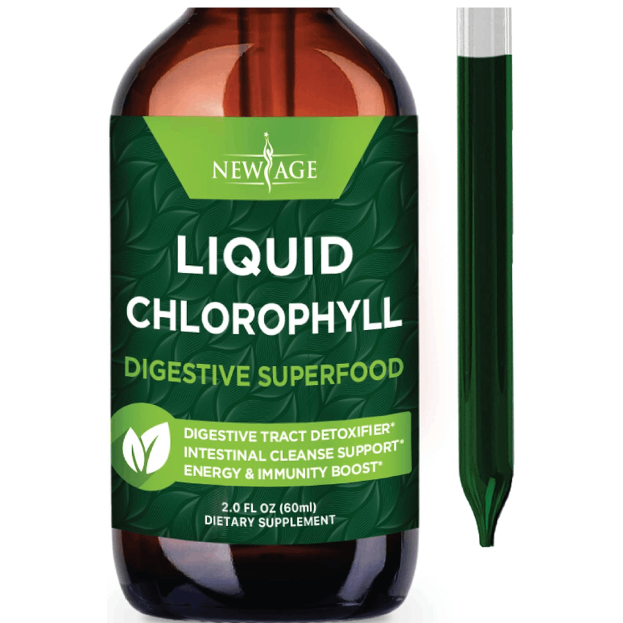 New Age Liquid Chlorophyll Concentrated Drops Internal Deodorant, Detoxifier, Energy Support 60ml