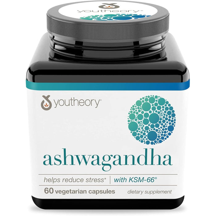Youtheory Ashwagandha Helps Reduce Stress 60 Vegetarian Capsules Default Size