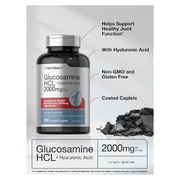 Horbäach Glucosamine HCL with Hyaluronic Acid 2000mg 120 Coated Caplets Non-GMO & Gluten Free Supplement
