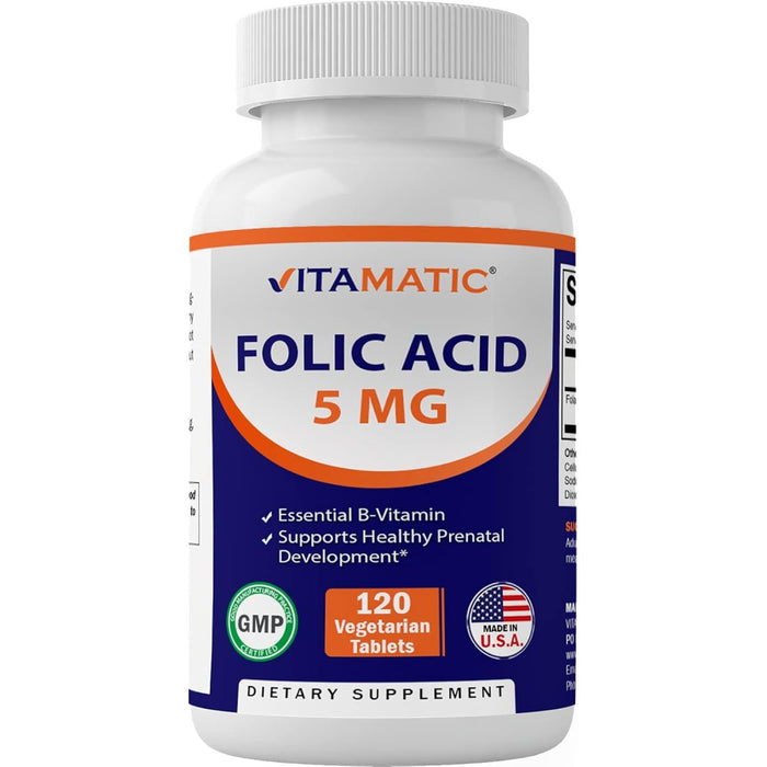 Vitamatic Folic Acid 5 mg 120 vegetarian capsules