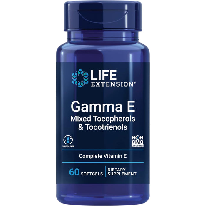 Life Extension Gamma E Mixed Tocopherols & Tocotrienols Supports Heart Health, Boosts Immune Function, and Provides Powerful Antioxidant Protection To Help Defend Cells Against Free Radical Damage 60 Softgels
