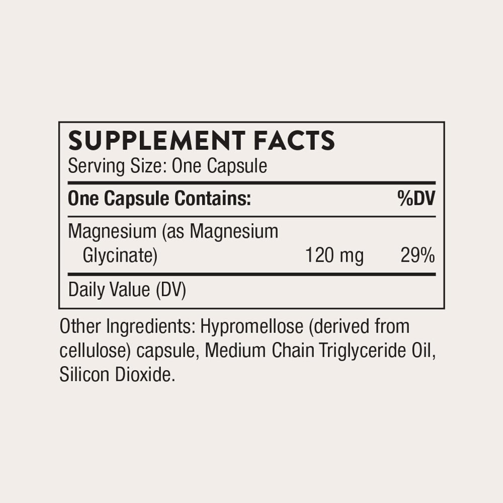 Thorne Magnesium Glycinate To Support Relaxation, Promote Restful Sleep, and Maintain Healthy Muscle and Nerve Function 90 Capsules