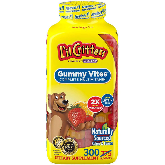L’il Critters Gummy Vites Multivitamin for Kids, Vitamins C, D3 and Zinc for Immune Support, 300 Gummies
