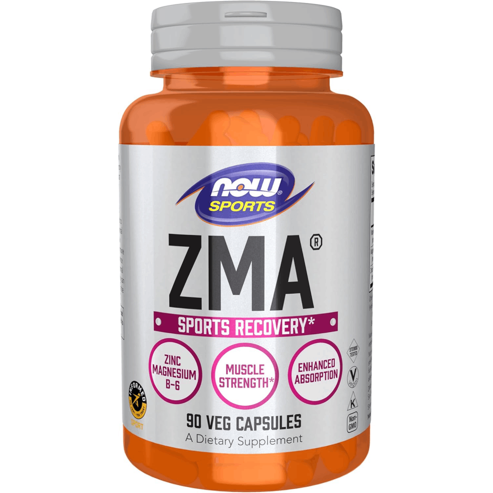 NOW Foods Sports Nutrition, ZMA (Zinc, Magnesium and Vitamin B-6), Enhanced Absorption, Sports Recovery*, 90 Capsules