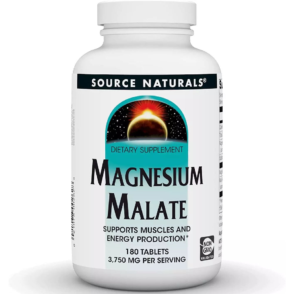 Source Naturals Magnesium Malate Supports Muscles and Energy Production 3.750 mg 180 Tablets