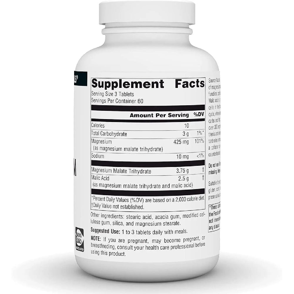 Source Naturals Magnesium Malate Supports Muscles and Energy Production 3.750 mg 180 Tablets