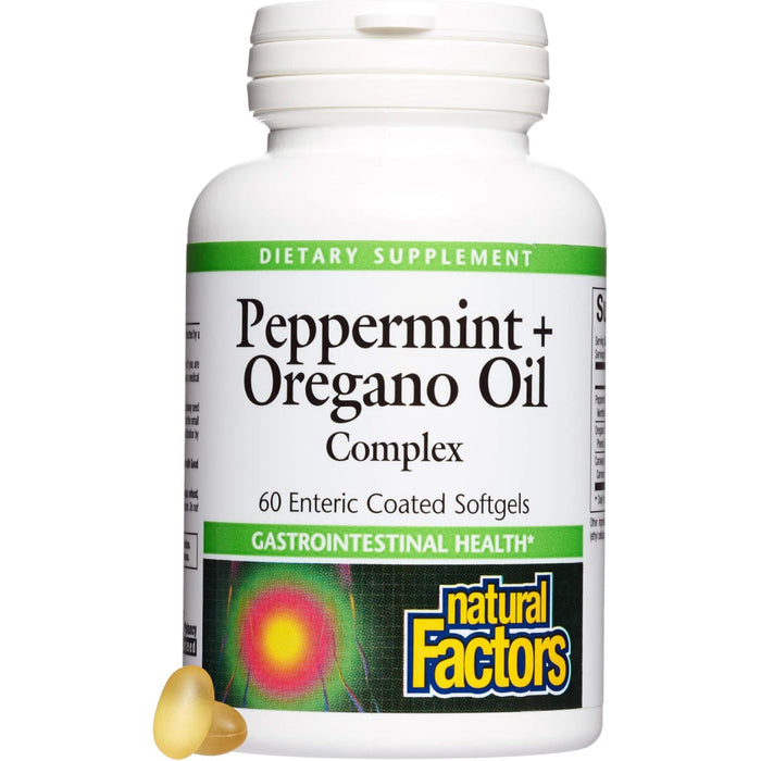 Natural Factors Peppermint & Oregano Oil 60 Enteric-Coated Softgels Default Size