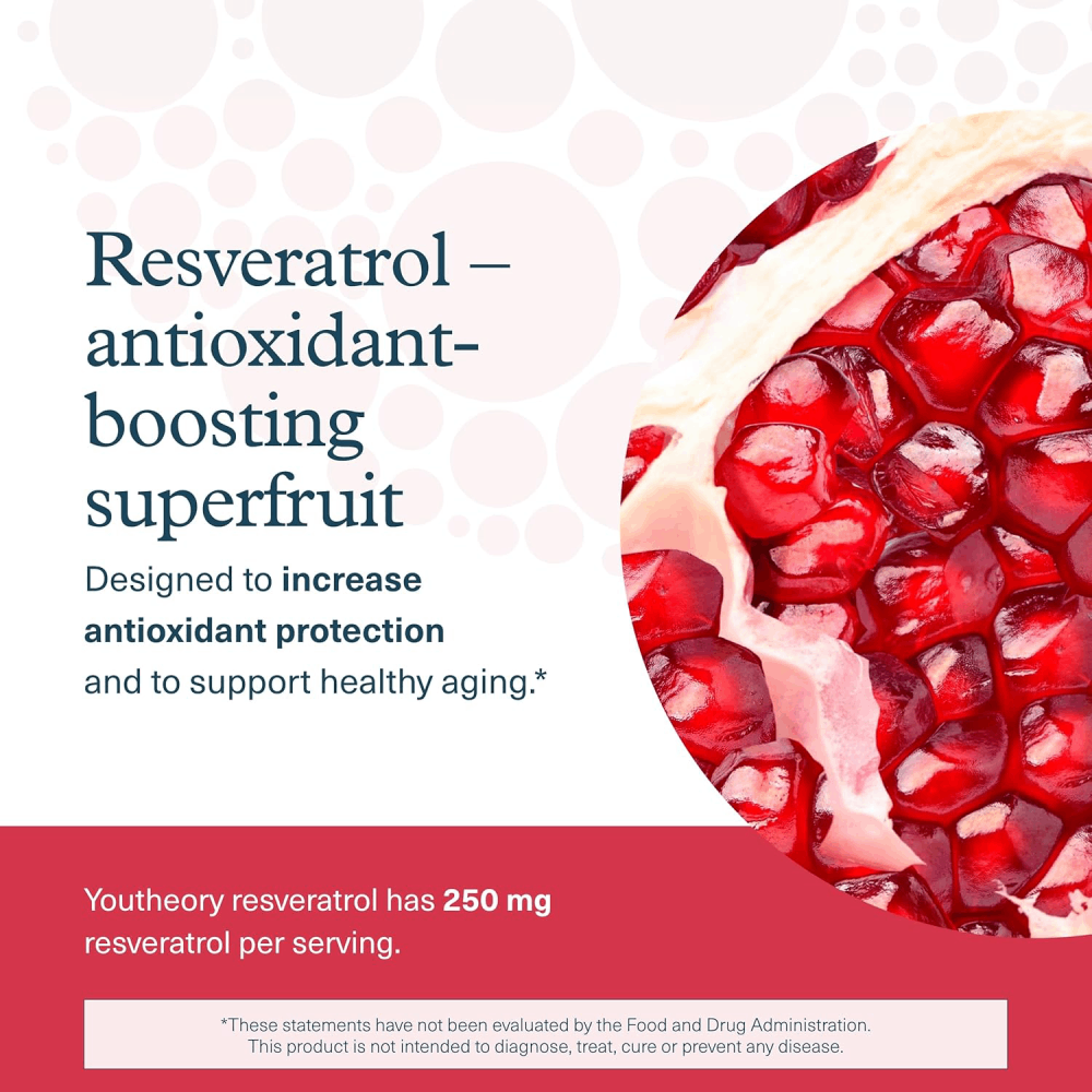 Youtheory Resveratrol with Acerola, 290 Count (1 Bottle)