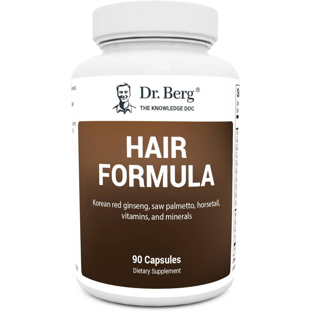Dr Berg Hair Formula Vitamins for Men & Women, Includes Biotin, Saw Palmetto, & Horsetail, Hair Supplement for Hair Loss 90 Veg Capsules