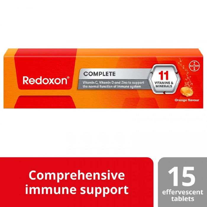 Redoxon 11 Vitamins & Minerals To Support Immune Health, Energy Production, and Overall Well-Being 15 Effervescent Tablets Orange Flavor Default Size