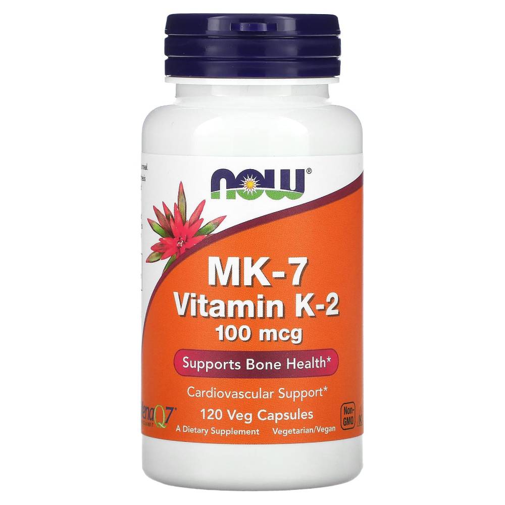 Now foods Vitamin K2 MK7 100mcg Supports Bone Health & Promotes Cardiovascular Health 120 veg capsules