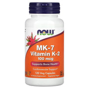 Now foods Vitamin K2 MK7 100mcg Supports Bone Health & Promotes Cardiovascular Health 120 veg capsules