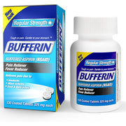 Bufferin Aspirin 325mg Effective Pain Relief 130 coated tabs