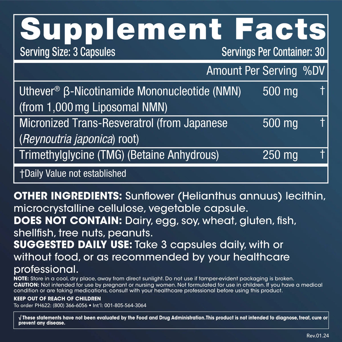 ProHealth longevity Liposomal NMN Pro Complete 500mg for energy 90 Caps