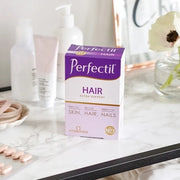 Vitabiotics, Perfectil Hair Support, Contributes to Hair Growth and Thickness, Supports Thick, Healthy Hair with Vitamin D, E, Precursor and Biotin, 60 Tablets
