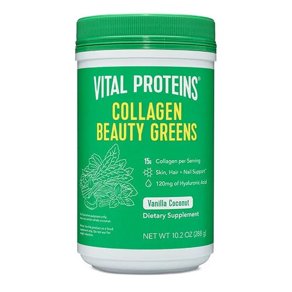 Vital Protein - Collagen Beauty Greens, with Probiotics and Hyaluronic acid Vanilla Coconut Flavor 288g