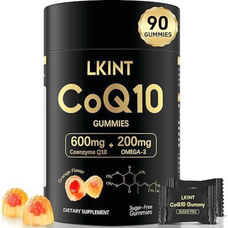 Klint CoQ10 600mg Coenzyme Q10 + 200mg Omega 3 To Support Heart Health and Daily Energy 90 Gummies Orange Flavor