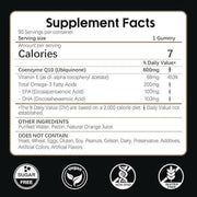 Klint CoQ10 600mg Coenzyme Q10 + 200mg Omega 3 To Support Heart Health and Daily Energy 90 Gummies Orange Flavor