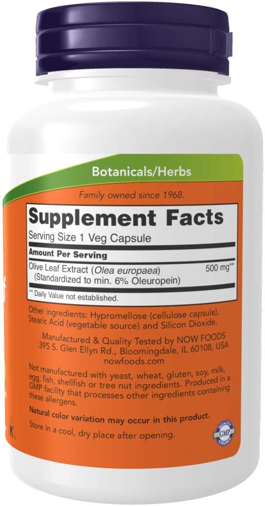 Nowfoods Olive Leaf Extract 500mg 120 Veg Capsules