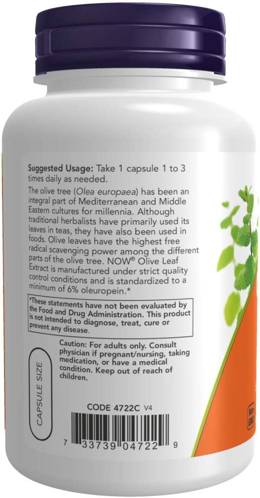Nowfoods Olive Leaf Extract 500mg 120 Veg Capsules
