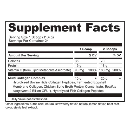 Ancient Nutrition Multi Collagen Protein 273.6 g Strawberry Lemonade