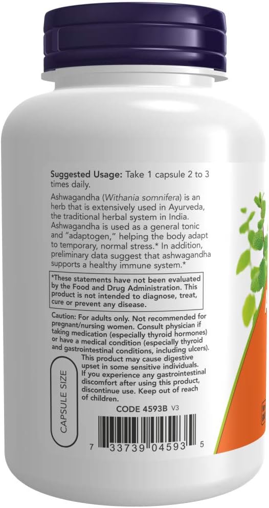 Nowfoods Ashwagandha 450mg 180 veg capsules