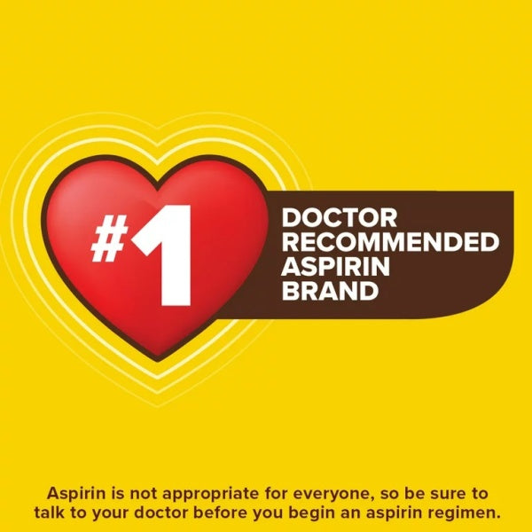 Bayer Aspirin Regimen, Low Dose, Pain Reliever, Help Reduce the Risk of Heart attack, 81mg 300 Enteric Coated Tablets