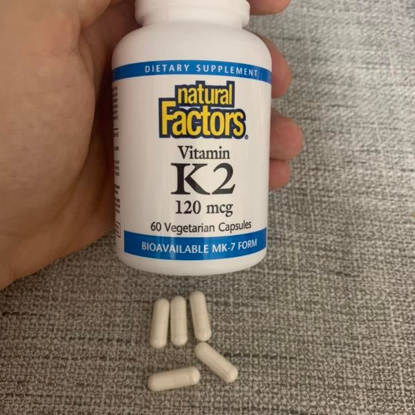 Natural Factors Vitamin K2 120 mcg, Supports Bone and Vascular Health, 60 capsules