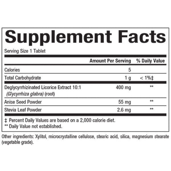 Natural Factors DGL Deglycyrrhizinated, Licorice Root Extract for Healthy Digest, 180 Chewable Tablets