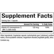 Natural Factors Vitamin K2 120 mcg, Supports Bone and Vascular Health, 60 capsules
