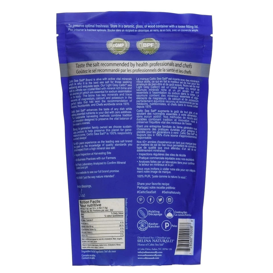 Selina Naturally Celtic Sea Salt, Light Grey Celtic, Gluten Free, 464g